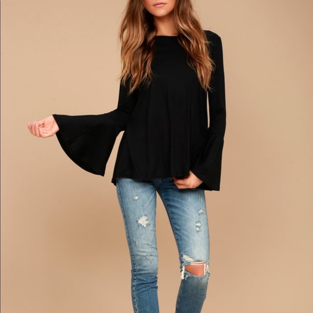 LET IT BE ME BLACK LONG SLEEVE TOP